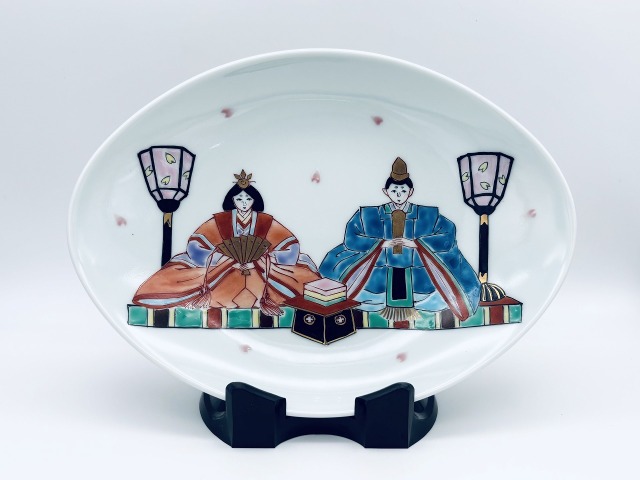 ひな人形舟型絵皿