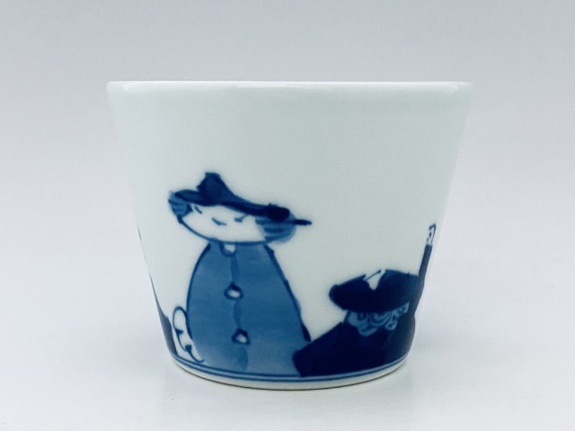 異人群そば猪口（大） しん窯青花