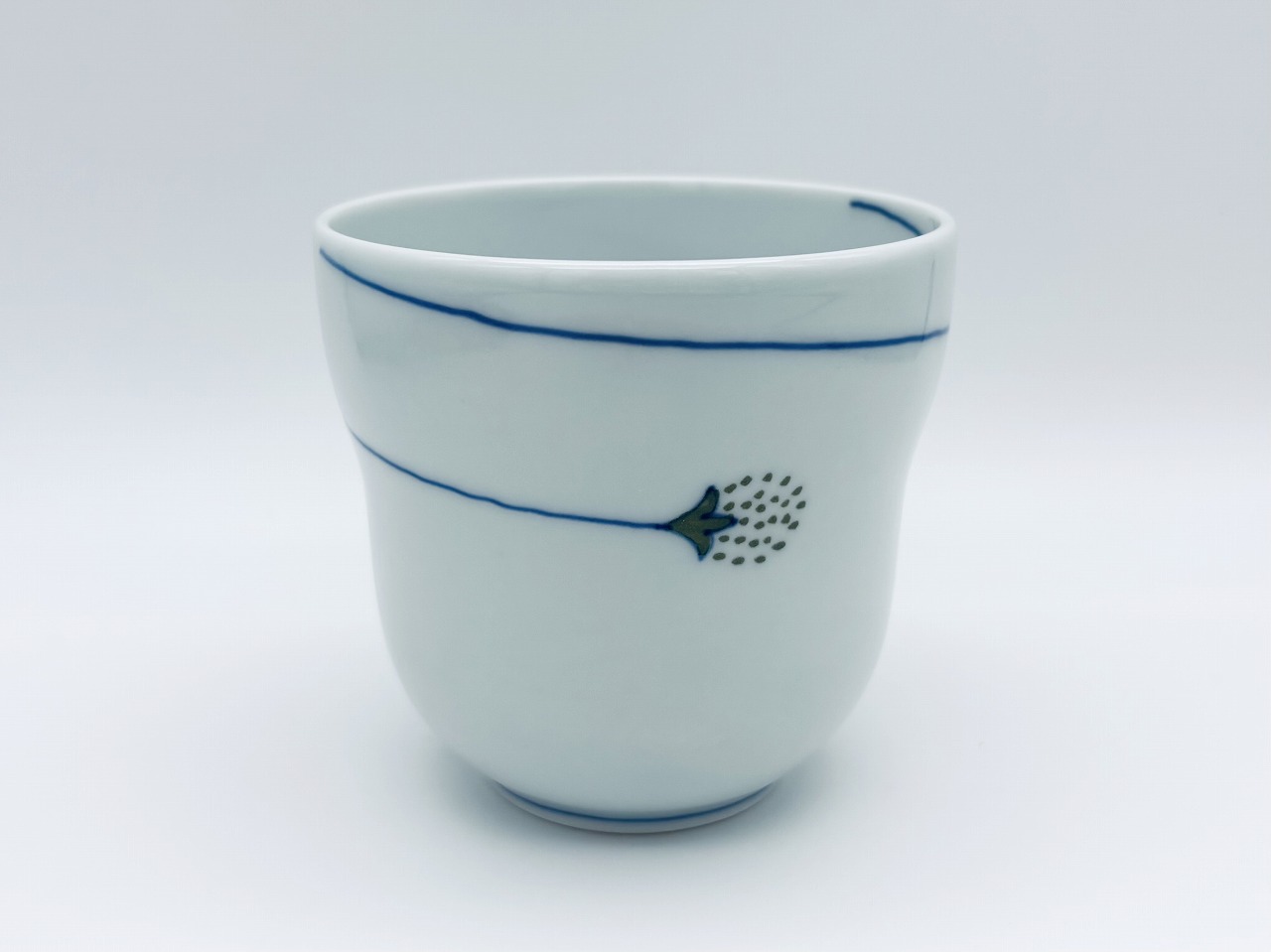 （緑）つるいちご瓢型湯呑