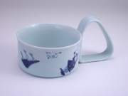 異人づくし倒れにくいスープカップ（大） しん窯 青花