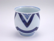 江戸紋反小湯呑 しん窯 青花