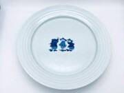 mo三人異人LAKTAK 8寸皿 しん窯 青花 しん窯 青花