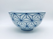 麻の葉5寸深丼 しん窯青花