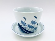 帆船フラワーポット しん窯青花（底穴有）