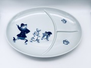 mo紅毛人仕切皿　しん窯青花