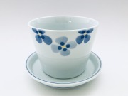 クローバーフラワーポットしん窯青花（底穴有）