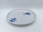 はなちゃんペンギン小判銘々皿 しん窯青花