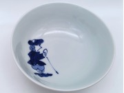 ステッキ異人　（線彫）４寸ボール　しん窯青花　限定商品