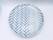 プラチナ彩網代文皿21cm