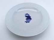 紅毛人　プチケーキ皿（線彫）　しん窯青花　限定商品