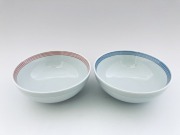 （朱・青）渕千段4寸ボール セット しん窯青花　限定商品