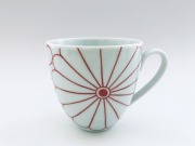 朱菊花マグカップ しん窯青花匠