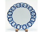 輪つなぎ花型皿 しん窯青花匠