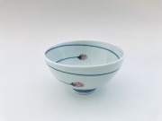(赤)つるいちご3.8寸丸飯碗 しん窯青花匠