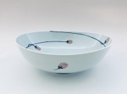 (赤)つるいちご楕円盛鉢 しん窯青花匠