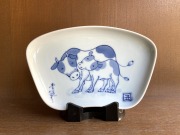 干支(丑)出島型皿