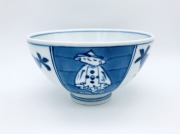 割マント異人3.8寸丸飯碗　しん窯青花