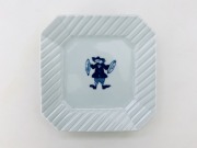 ハーモニー シンバルストライプ隅切り皿 しん窯 青花