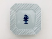 ハーモニー バイオリンストライプ隅切り皿 しん窯 青花