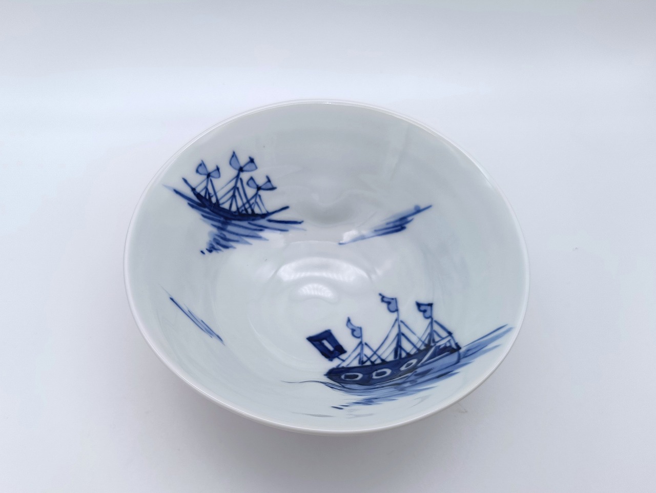 オランダ船　二方押小鉢　しん窯青花　限定商品