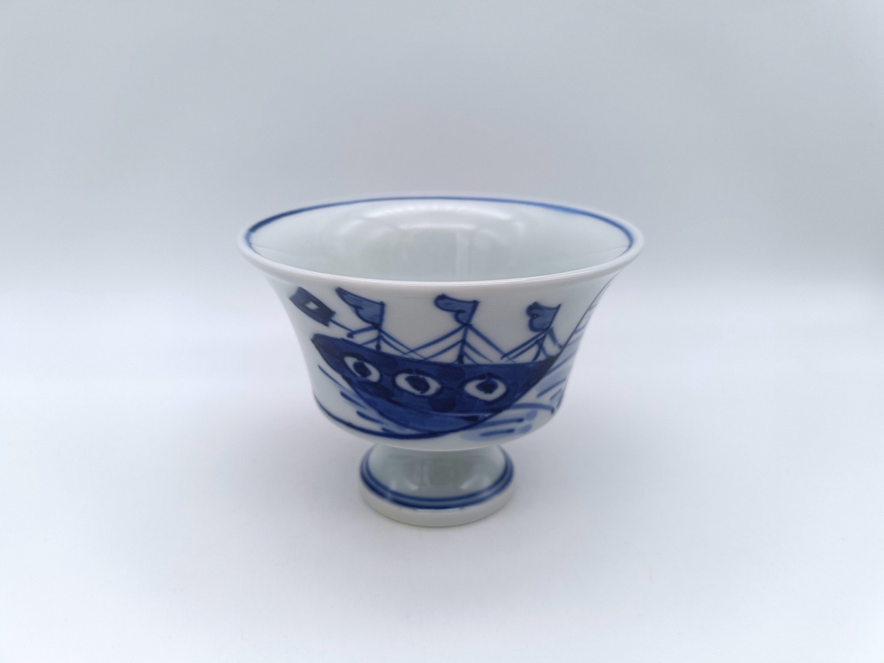 オランダ船　反高台小付　しん窯青花　限定商品