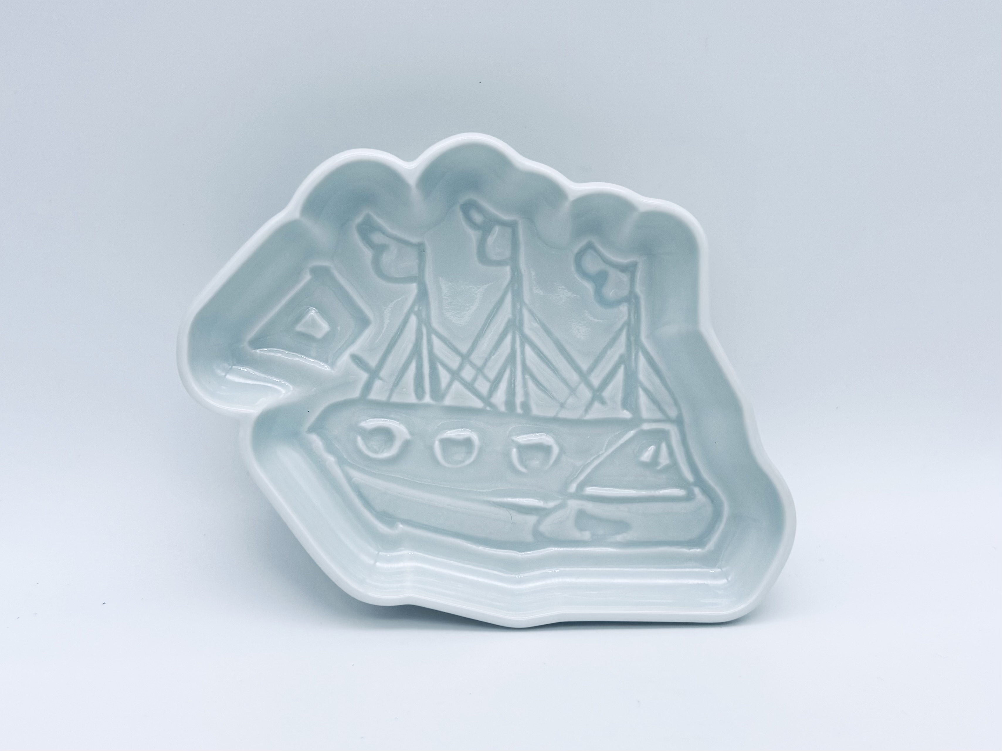 オランダ船 刻の小皿