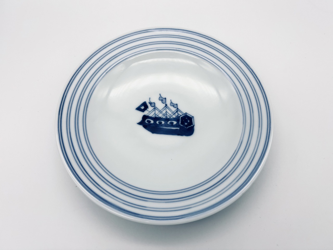 オランダ船プチケーキ皿 しん窯青花