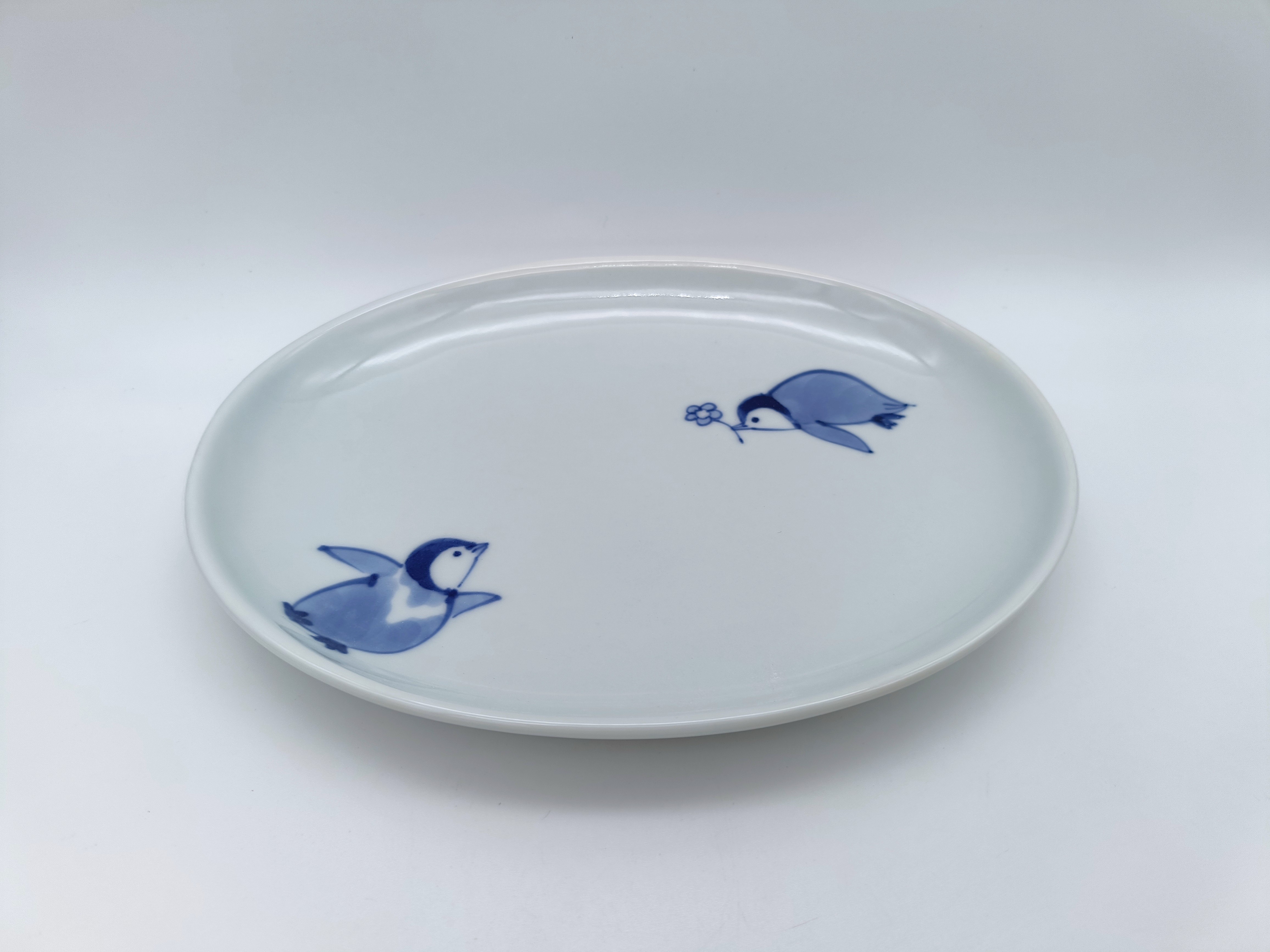 moはなちゃんペンギン小判銘々皿 しん窯青花