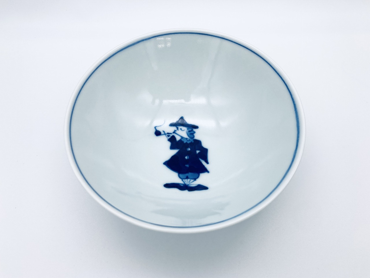 パイプ異人4.0浅飯碗 しん窯 青花 限定商品