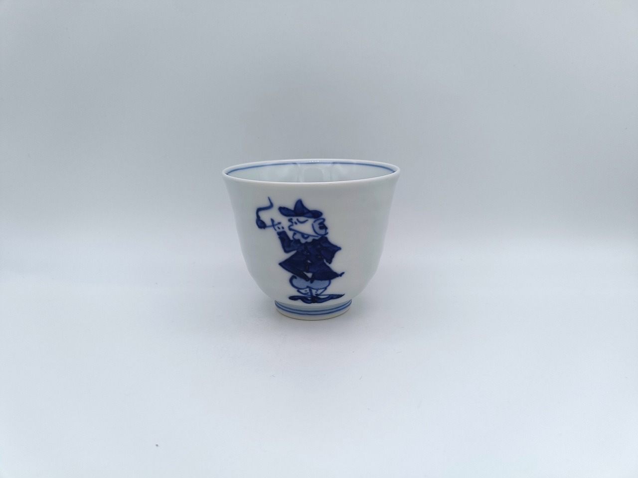 パイプ異人　線段湯呑　しん窯青花　限定商品