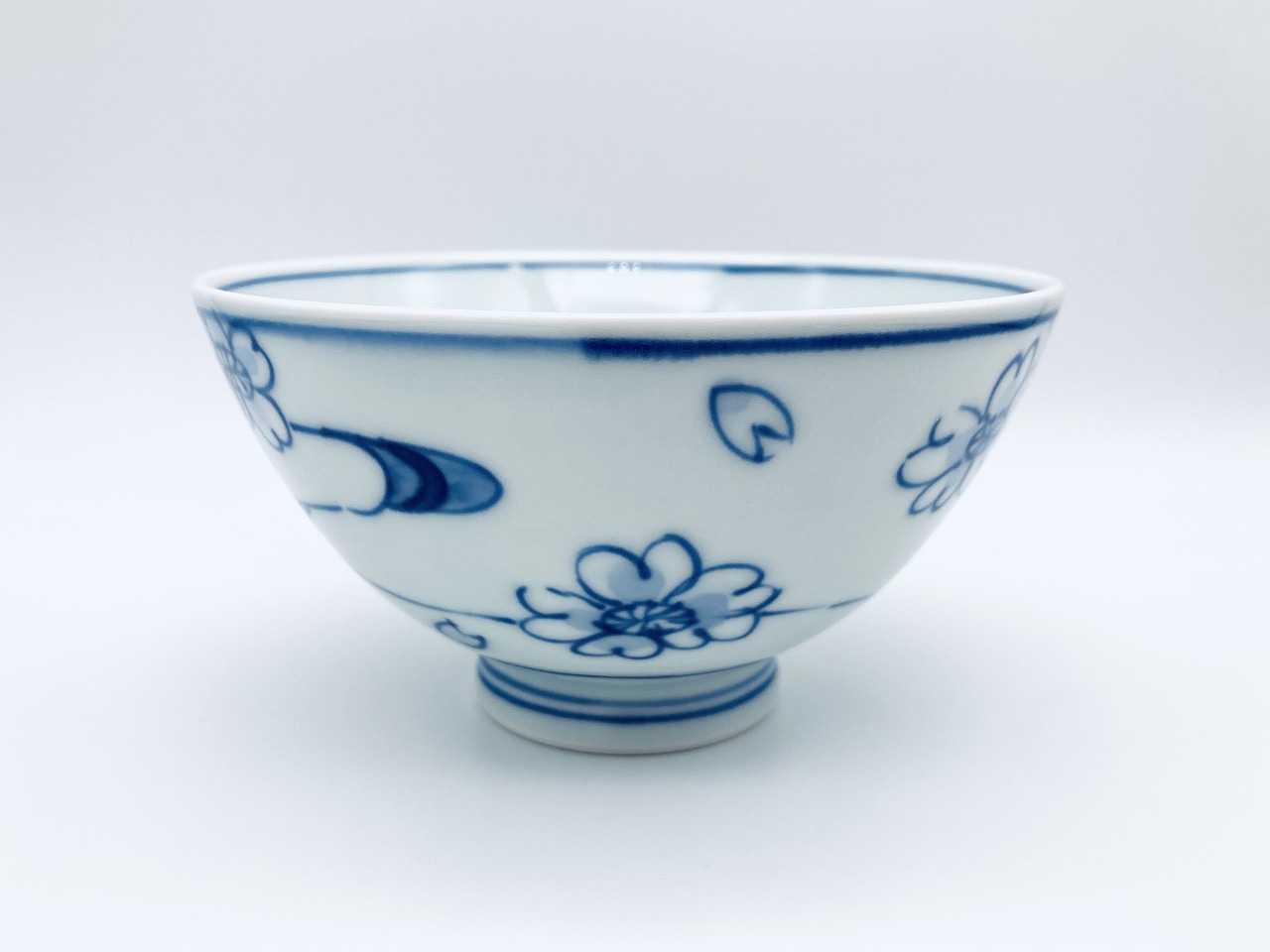流水桜標準飯碗 しん窯 青花 限定商品