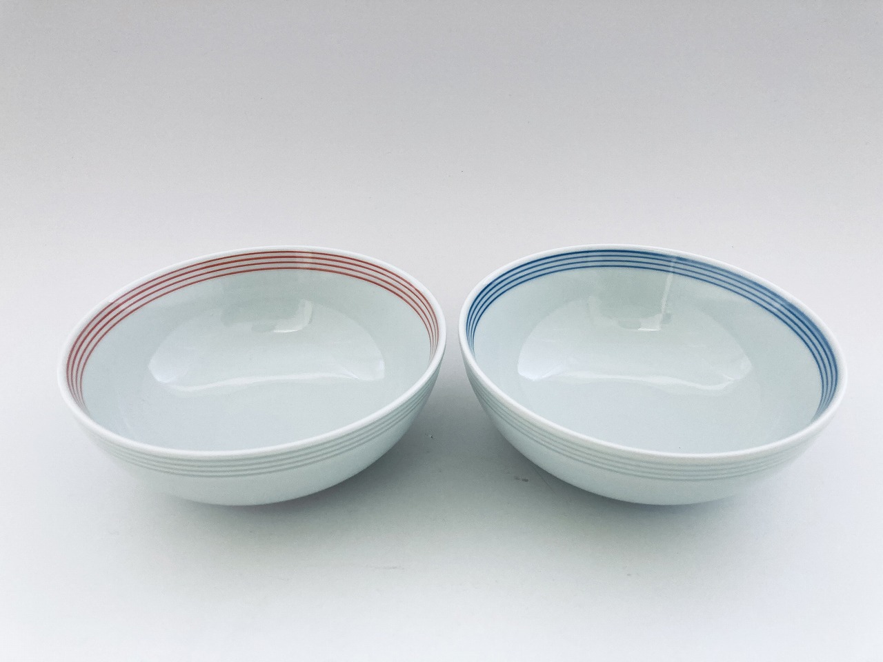 （朱・青）渕千段4寸ボール セット しん窯青花　限定商品