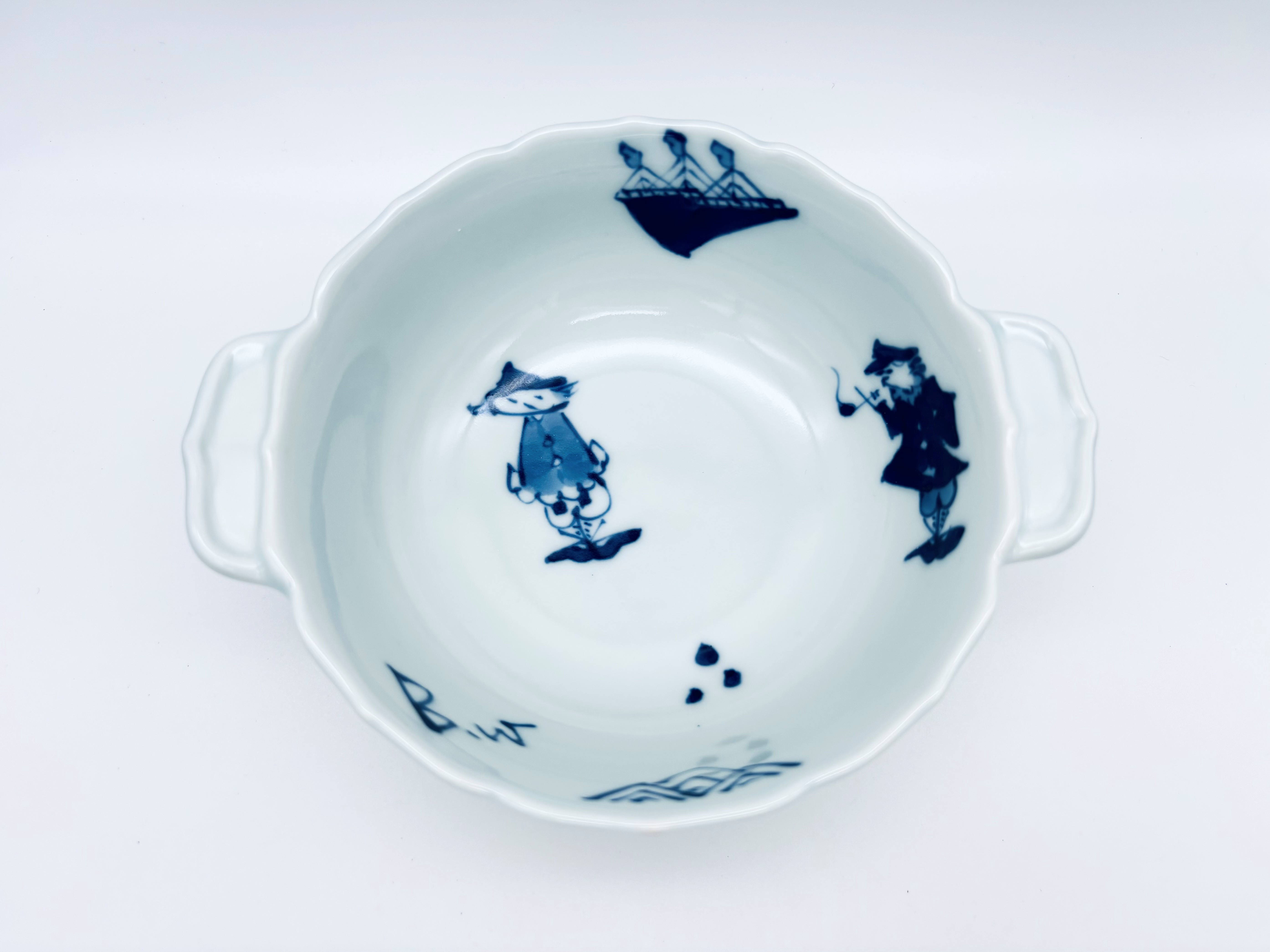 異人づくし新耳付スープ碗