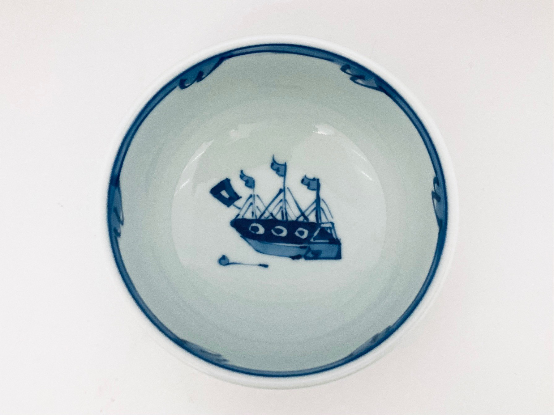 mo三人異人玉渕４寸丼 しん窯 青花