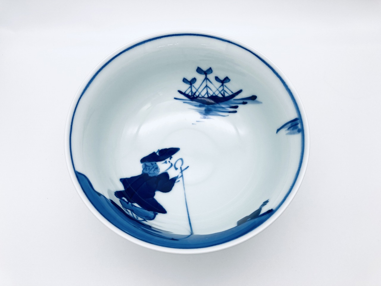 ステッキ異人反4.7深飯碗 しん窯 青花 限定商品