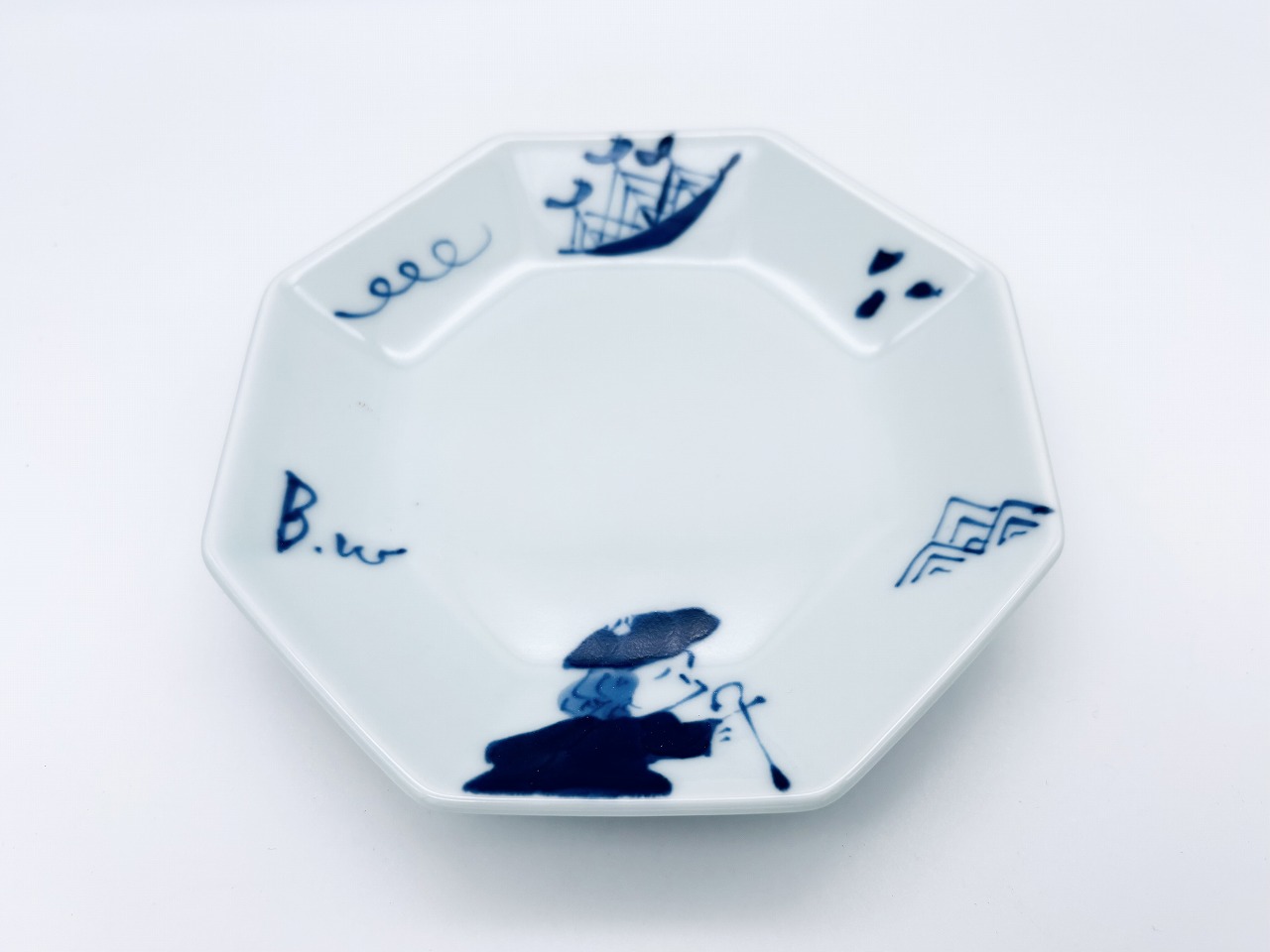 ステッキ異人正八角銘々皿