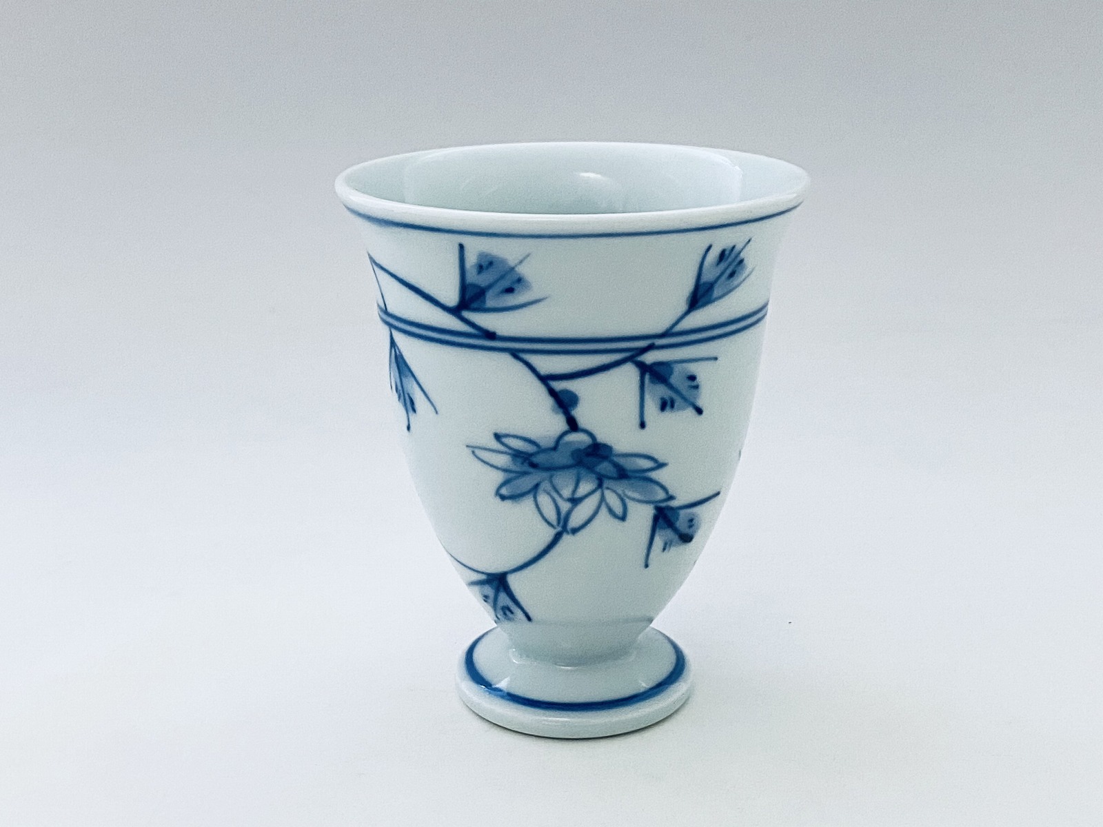 青花 しん窯 南蛮人 ゴブレット5客 小皿5客 合計10客 青花 しん窯 南蛮