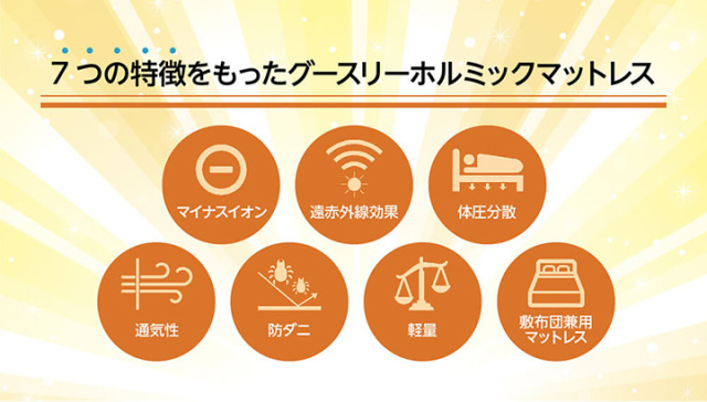 グースリー ホルミック マットレス 敷布団 95 × 200 × 5cm ホルミシス
