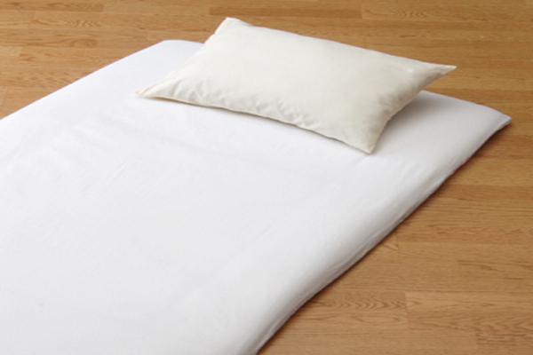 おしゃれで丈夫なツイル織の洗える敷布団用ワンタッチシーツシングルサイズのホワイト画像