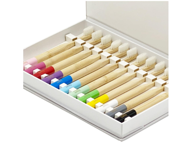 「竹歯ブラシ　丸型　12色ギフトボックス」　〜天然竹の歯ブラシギフト用〜