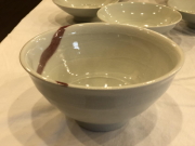 五山焼（いつつやまやき）　「どんぶり」　～信州の陶芸家　朝比奈克文氏　陶芸作品/朱