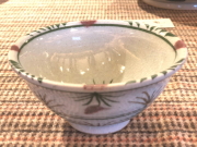 五山焼（いつつやまやき）　「飯碗　（ご飯茶碗）」　～信州の陶芸家　朝比奈克文氏　陶芸作品/アザミ