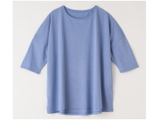 TAKEFU　竹布　ドロップショルダーTシャツ　～癒しと生命力をもたらす天然素材～/サックスブルー