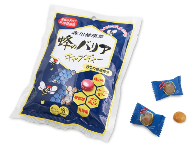 森川健康堂　「蜂のバリア キャンディー　（100ｇ）　」　～7つの成分でしっかりバリア！～