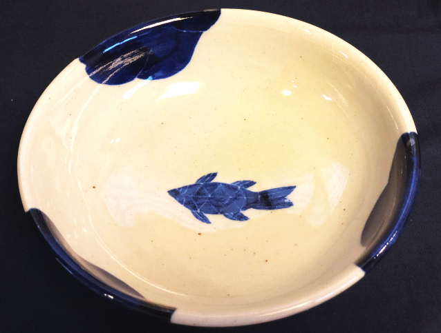 五山焼（いつつやまやき）　「魚鉢」　〜信州の陶芸家　朝比奈克文氏　陶芸作品