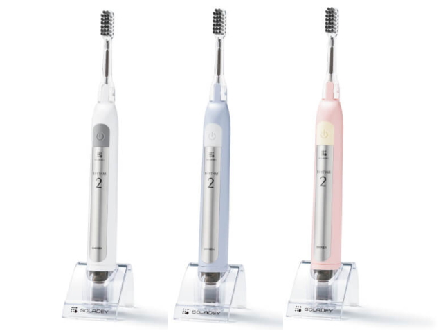 音波振動式ソーラー歯ブラシ　「ソラデーリズム　2　」　〜光触媒とマイナス電子と音波振動の新しい電動歯ブラシ〜