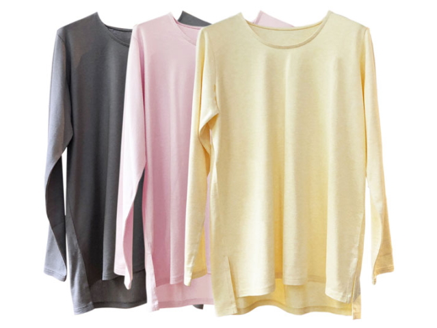 TAKEFU　竹布　サイドスリット長袖Tシャツ　〜癒しと生命力をもたらす天然素材〜