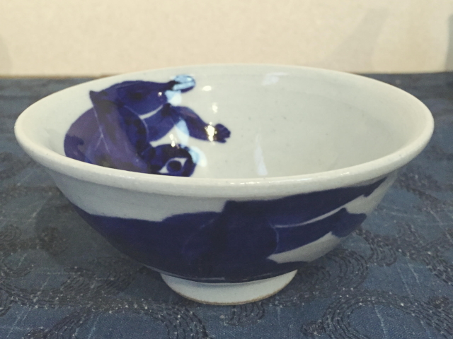 五山焼（いつつやまやき）　「兎飯碗　（ごはん茶碗）」　〜信州の陶芸家　朝比奈克文氏　陶芸作品