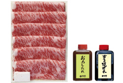 すき焼セット　上ロース（約3人前、贈答用、木箱・たれ付）