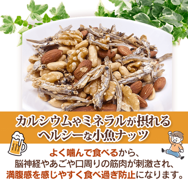 送料無料】小魚＆3種のナッツ 500g（250g×2袋） ごま小魚 味付